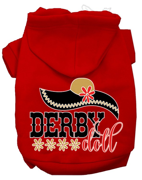 Derby Doll Screen Print Dog Hoodie Red XS